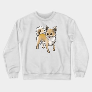 Dog - Chihuahua - Long Haired - Fawn Crewneck Sweatshirt